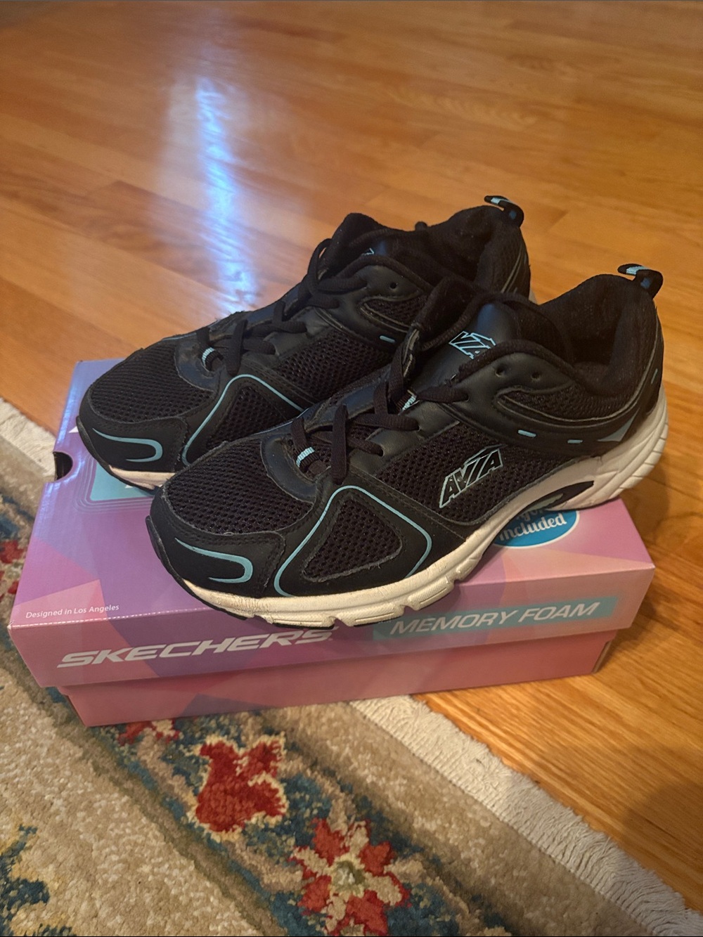 Avia Black Sneakers with Light Blue Accents